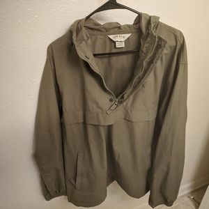 Orvis Hooded Rain Jacket Large 1/2 Zip